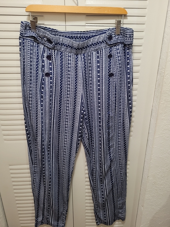Robert Louis Pants - Robert Louis Blue and White Patterned Skirt